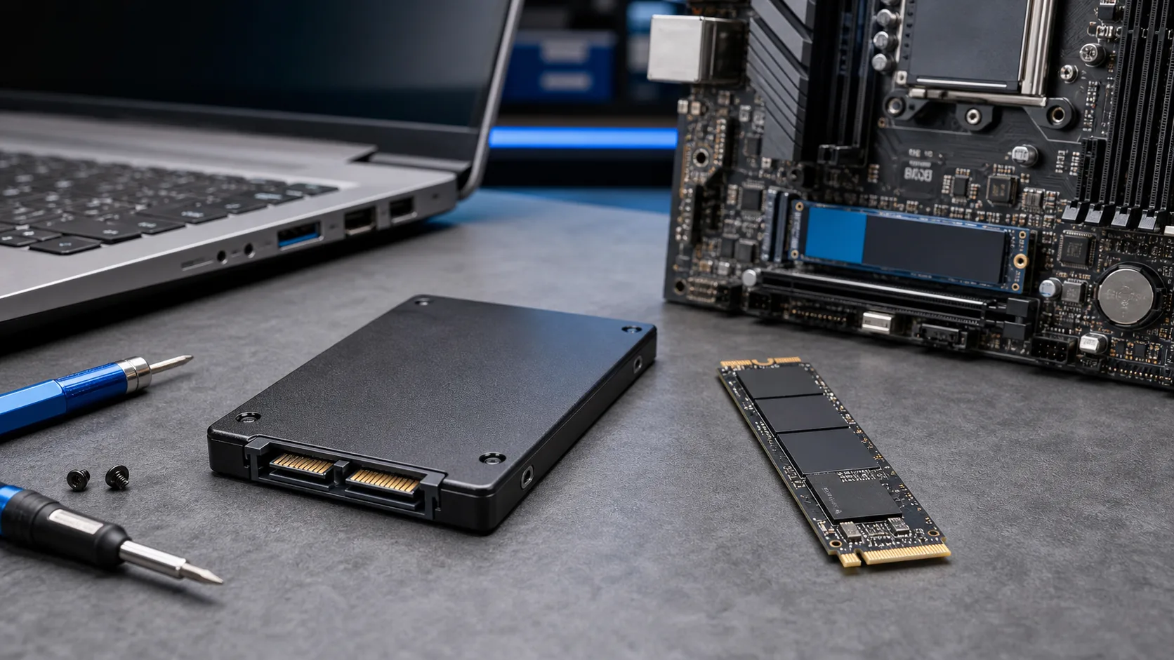 Perbandingan SSD SATA 2.5 inch dan SSD NVMe M.2 untuk laptop dan PC